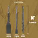 SDS-Plus Chisel Set 3pc for Concrete, Rock, Mansory, Brick, Stone - Tile, Self-Sharpening Flat and Point Steel Chisels for Rotary Hammer Drill - with Storage Case - MUZAGUI