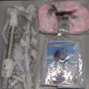 Baby Jumper, Baby Doorway Jumper with Adjustable Strap, Protable Baby Jumpers and Bouncers, Easy to Assemble, Baby Bouncer Jumper with Soft Rug (Pink)