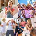 BONAOK Karaoke Microphone for Kids & Adults - Bluetooth Microphones Singing Mic with Disco Lights, Echo Effect, Built-in Speaker Portable Karaoke Player for Party Travel Gifts Q78(Rose Gold)