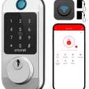 Smart WiFi Door Lock Deadbolt: SMONET Keyless Enrty Front Door Alexa Fingerprint Keypad Deadbolt Biometric Digital Electric Touchcreen Bluetooth APP Gateway Remote Control for House, Satin Nickel