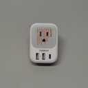 Australia New Zealand Power Adapter, TESSAN Type I Travel Adaptor with 4 American Outlets 3 USB Charger (1 USB C Port), Plug for US to Australian China Argentina Fiji Cook Islands AU