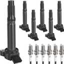 Ignition Coil Pack Spark Plugs Replacement for 3.5 V6 Toyota Sienna Avalon Camry Highlander Rav4 Venza Lexus RX350 ES350 RX450h 2007 2008 2009 2010 2011 2012 2013 2014 2015, 90919-A2007, UF487, 6pc