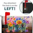 Spring Summer Flowers Mailbox Cover Magnetic Large Size 21"x25" Inch Welcome Spring Floral Mailbox Covers Decals Watercolor Abstract Floral Letter Post Box Cover Outdoor Outside Decorations for House