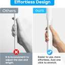 Tension Curtain Rod40-86IN(3.33-7.17Ft) One-Click Fast Extension Rod Easy to Install White Long Outdoor Curtain Rods No Drilling Never Rust for Window or Shower Patio Diameter 1.26 Inches
