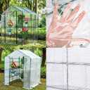Walk-in Greenhouse Replacement Cover with Roll-Up Zipper Door 56x56x76 inch PVC Plant Gardening Greenhouse Cover for Gardening Plants Cold Frost Protection Wind Rain Proof (White Frameless)