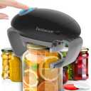 INSTACAN Higher Torque and One Touch Electric Jar Opener Easy Remove Almost Size Lid with Auto-Off, Powerful Bottle Opener for Arthritic Hands, Automatic Jar Opener for Weak Hands and Seniors (Black)