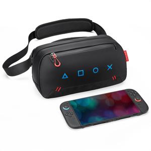 K&F CONCEPT Carrying Case with 8 Game Cards Slots, Portable Game Bag for Consoles & Accessories, Lightweight Sling Crossbody Bag Compatible with Nintendo Switch 2/Steam Deck OLED/PlayStation