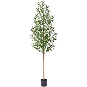 VeriNatural 6FT Artificial Olive Tree Indoor – Real Wood Trunk Tall Faux Olive Tree, Large Fake Potted Plant for Home Decor Living Room& Office Decor,VN245