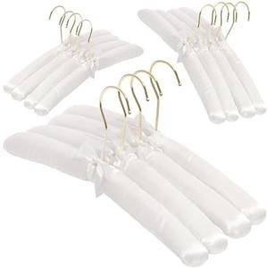 Padded Clothing Fabric Hangers for Women Clothing - Set of 12 Premium Hangers for Closet, Bride Hanger for Wedding Dress, Sweater - Ivory