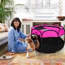 GOOZII Portable Dog Playpen for Small Dogs Indoor Outdoor, Foldable Pet Puppy Playpens Kennel Tent with Top Cover Door for House Cat Kitty for Dog Lover as (Medium Size, Black)