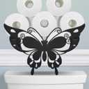 Butterfly Toilet Paper Holder Stand for Extra 8 Rolls, Funny Decorative Free Standing Toilet Paper Storage Organizer, Farmhouse Bathroom Animal Decor Accessories Storage Cabinet (Abyssal Black - Lovely Butterfly)