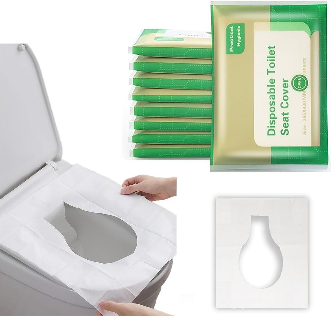2 x Generic Toilet Seat Covers Paper Flushable, 120pcs Travel Disposable Toilet Seat Covers for Adults Kids Potty Training, 100% Biodegradable Travel Accessories for Public Restrooms, Airplane, Camping