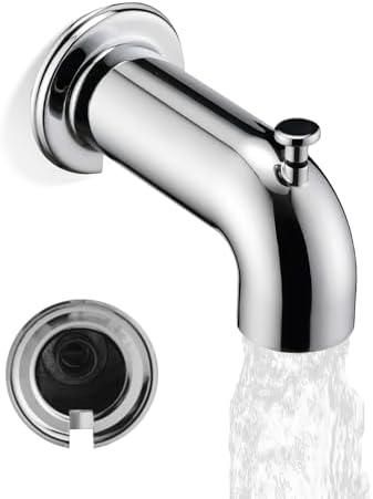 LOCALAND Extra Long Tub Spout with Diverter, Fits for 1/2" IPS Threads,Chrome Plated