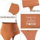 FINETOO Women Underwear High Waisted Thongs Tummy Control Seamless Thongs Shapewear No Show Panties 4 Pack S-3XL