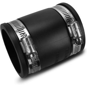 Flexible PVC Pipe Coupling with Rubber Hose Clamps for Flex Coupling 2 Inch Nominal Pipes Drain Repair, Dust Hose,Plumbing Connection,Cast Iron,Plastic Pipes Upgrade,PVC Condensate Pipe Coupler
