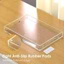 2 Pack Serving Tray with Handles, Clear Acrylic Tray for Serving Food, Large Outdoor Food Trays for Eating, Lucite Acrylic Trays for Appetizer, Pizza, Fruit and Drinks, Unbreakable, 16"x12"