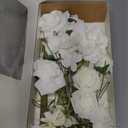 Ling's Moment Fake Flowers Box, Artificial Faux Greenery Stems Silk Hydrangea Foam Rose for Wedding Bouquets Centerpieces Table Decorations Floral Picks Arrangements, White & Cream, Deluxe Combo
