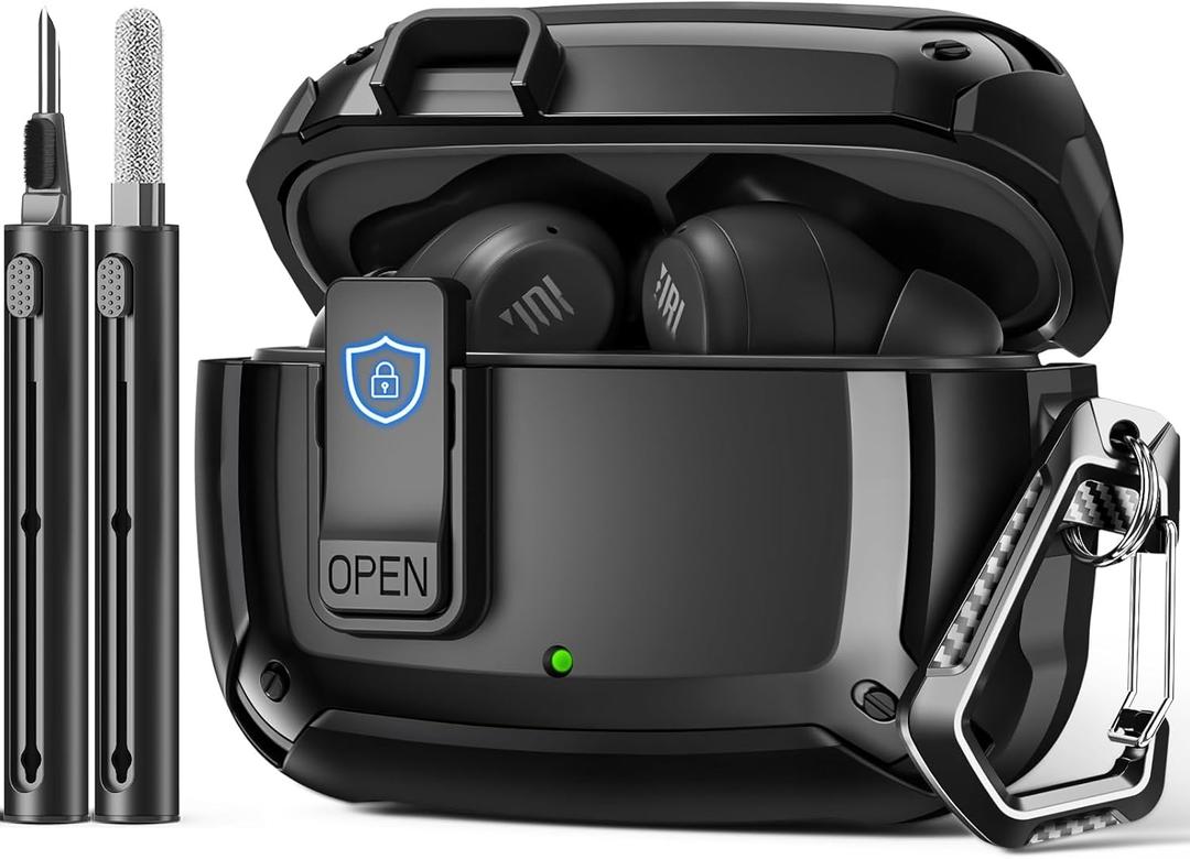 for JBL Vibe Beam2 Case (2025) / for Vibe Beam Case (2023)/ for JBL Vibe 200TWS (2022) with Lock Clip & Cleaning Kit,Shockproof Protective Headphone Cover