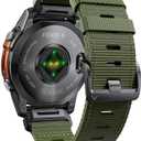 Compatible with Garmin Fenix 7X/ 6X/ 5X/ 8/8 Pro 51mm/5X Plus/6X Pro/7X pro, Nylon Quickfit 26 Watch Band for Tactix 7/Descent MK1/Mk2/Mk3i 51mm/Quatix 7X/D2 Delta PX/D2 Charlie/Epix Pro 51mm (Green XL)