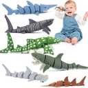 Viabty 6PCS 3D Printed Shark Figurines Toys for Kids Toddlers, Realistic Ocean Sea Animals Bath Toys Fidget Toys Cake Toppers Shark Party Decorations Christmas Birthday Gift for Boys Girls