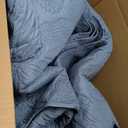 Kingnex Oversized King Bedspreads 128x120 for Extra Wide Tall King or Cal King Bed Ultrasonic Quilted Coverlet Set 3 Piece Include 1 Quilt 2 Pillowcases Faded Denim