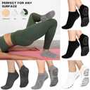unenow 5 Pairs Pilates Socks for Women Non Slip Socks with Grips for Yoga Hospital Barre Barefoot