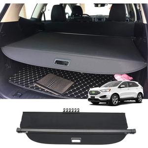 Powerty Cargo Cover for 2015-2023 2024 Ford Edge Accessories Trunk Cover Retractable Trunk Shielding Shade Cargo Luggage Cover No Gap