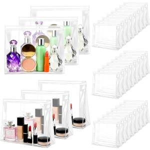 60 Pieces Plastic Mini Clear Makeup Bag Small Clear Zipper Pouches Waterproof Clear Toiletry Bags for Traveling