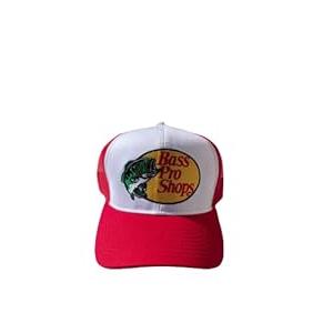 Authentic Bass Pro Shop Men's Trucker Hat Mesh Cap Snapback Closure One Size Fits Most Great for Hunting & Fishing Red