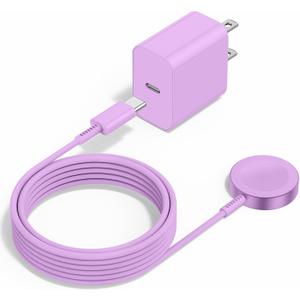 Gyusity Upgraded Apple Watch Charger, Magnetic iWatch Fast Charger to USB C Cable 6ft with USB C Charger Block for iWatch Series Ultra/9/8/7/6/SE/SE2/5/4/3, Purple