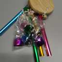 FlidRunest Bird Chewing Toys with Colorful Bells, Conure Wind Chimes Chew Toy with Colorful Stick, Bird Parrot Cage Hanging Bells Toys for Conure, Budgie, Parakeet, Cockatiel, Lovebird