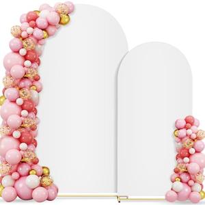 Arch Backdrop Cover 7.2FT+6FT, Set of 2 Wedding Arch Stand Cover, White Balloon Arch Covers Stretchy Backdrop, Spandex Arch Cover for Birthday Party Baby Shower Graduation Decoration