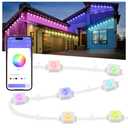 100FT Permanent Outdoor Lights Waterproof, Smart RGB Eaves Lights with App/Remote Control, DIY Scene Modes, LED Outdoor Lighting for Christmas Holidays Daily Party House Roof Lighting