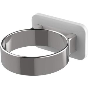 Hair Dryer Holder, Bathroom Cabinet Door Blow Dryer Stand, Blow Dryer Holders Wall Mount - Extra Large Rim (Silvery) (L 3.7W 2.1H 4.3, White)