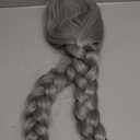 Miss U Hair Men Long Silvery Grey Braided Wig with Red Headband Hippie Costume Wig