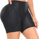 POP CLOSETS Women Hip Padded Booty Lifter Shapewear Thicker Enhancer Removable 4 Pads Control Panty for Bigger Butt (Size Small, Black)