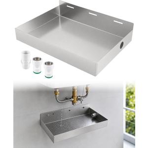 Tankless Water Heater Drain Pan, Wall Mounted Stainless Steel Drip Tray