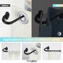 Wrap Around Curtain Rods,Black Curtain Rods 28 to 48 Inch,5/8 Inch Adjustable Blackout Curtain Rod Set,Room Darkening Single Window Rod,Metal Thicken Hidden Curved Drapery Rod 28-48",Matte Black
