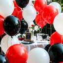 2 x 100pcs Red Black White Latex Balloons with 12 Inch Red Black Glitter Confetti Balloons Birthday Wedding Baby Shower Graduation Poker Card Decorations, Red and Black Party Balloon Set