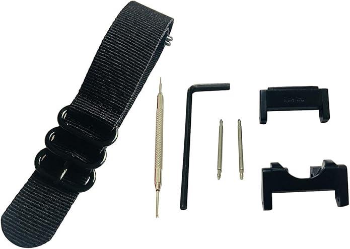 Richie strap] 22mm 5 Ring Nylon Watch Band Strap GWG1000 Metal Adapters Kit for Casio GShock G-Shock GWG-1000