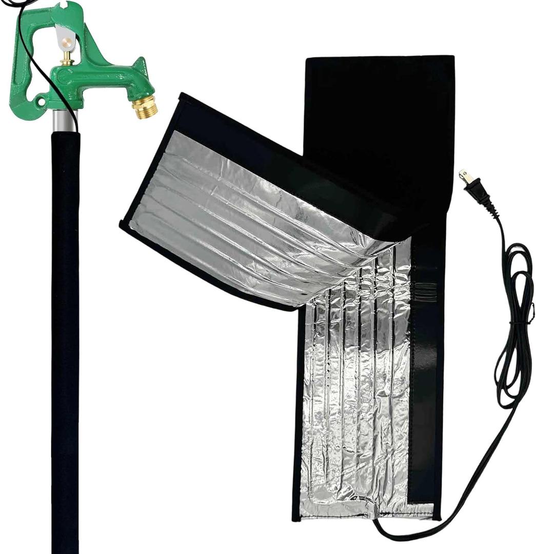 38.5" x 6" Water Pipe Heat Blanket Faucet Heating Blanket Winter Heating Tape for Metal and Plastic Pipes, 120V, Thermostat Max Temp 140F, OD Max: 1-1/4" (1)