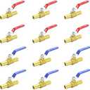 3/4 Inch PEX Ball Valves,12 Pcs PEX Brass Full Port Shut Off Ball Valve, Brass Full Port Quarter Turn Crimp Pex Valves for Hot and Cold Water
