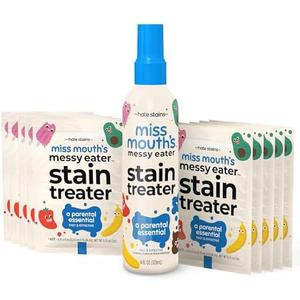 Miss Mouth's Messy Eater Stain Treater Spray - 4oz & 10 Wipes Stain Remover - Newborn & Baby Essentials - No Dry Cleaning Food, Grease, Coffee Off Laundry, Underwear, Fabric