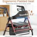 SOUNDFUSE Walkers for Seniors, Rollator Walker with Seat, 8" All Terrain Wheels, Double Support Bar, 16" Ergonomic Arc Seat and Comfortable Backrest, Dual Height Adjustable and Foldable Design