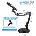Desktop arm microphone stand, upgraded adjustable desktop microphone stand with spring microphone clip for microphones (WSMS-001)