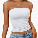 Trendy Queen Women's Strapless Bandeau Crop Top Size L