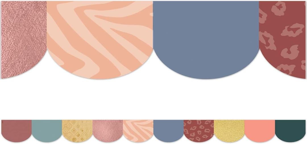 3 x Teacher Created Resources Wonderfully Wild Scalloped Die-Cut Border Trim