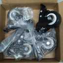 HOLKIE Stem Caster Wheels 2 inch Total Locking Casters Set of 4, Threaded Stem 3/8" -16 x 1 (Diameter 3/8", Length 1") Swivel Heavy Duty Castors Black (Black-With Brake-4 pack)