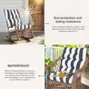 Outdoor High Back Chair Cushions 2-Pack, 44"x22"x 4" Fade-Resistant Waterproof Tufted Pads with Ties for Patio Rocking & Adirondack Chairs (Navy Blue White), 44 inches by 22 inches by 4 inches