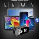 AFK Alarm Clock with Bluetooth Speaker for Bedroom/Office, Small Digital Clock for Heavy Sleepers Adults, Teens, Kids with Dual Alarms, Mirror LED Display, Hands-Free Calling.